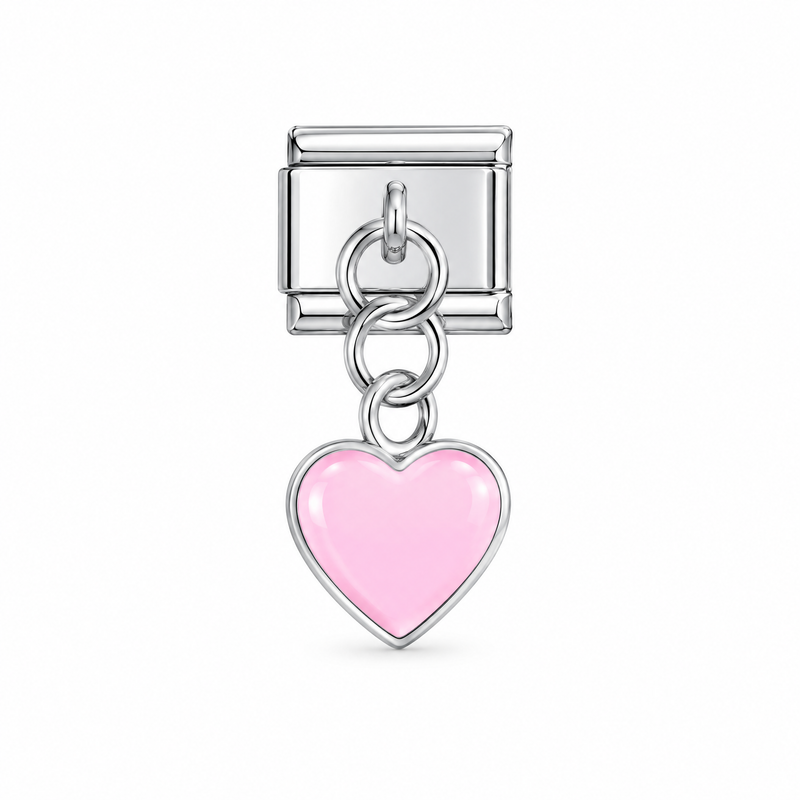 Cœur rose suspendu